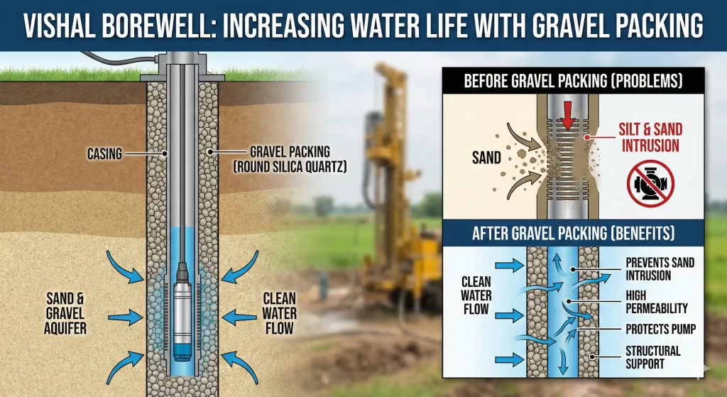Gravel Packing in Borewell – Why It Increases Water Life