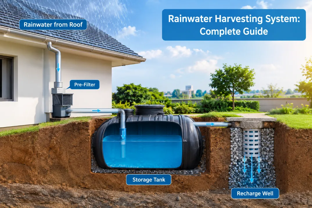 Rainwater Harvesting System: Complete Guide to Borewell Recharge, Recharge Wells, Cost, Benefits & Installation
